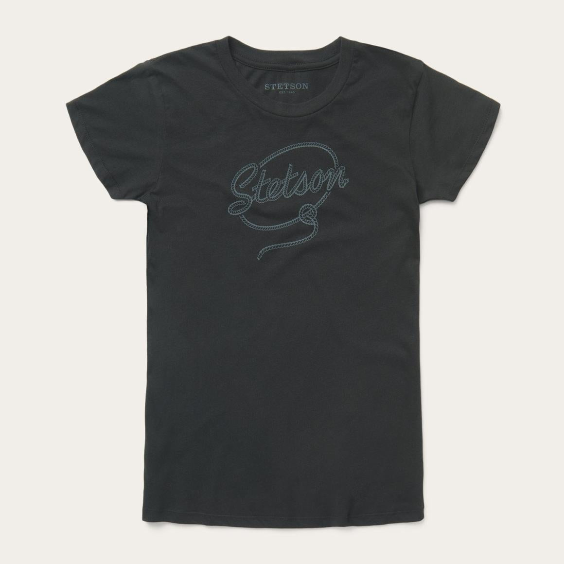 Rope Print Graphic Tee Black | Women Stetson Tees