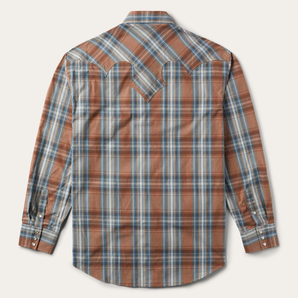 Rustic Plaid Western Shirt Brown | Men Stetson Classic Cut