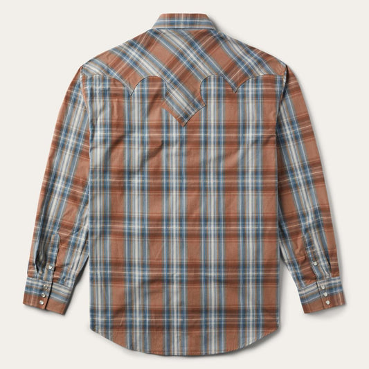 Rustic Plaid Western Shirt Brown | Men Stetson Classic Cut