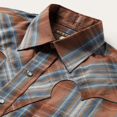 Rustic Plaid Western Shirt Brown | Men Stetson Classic Cut