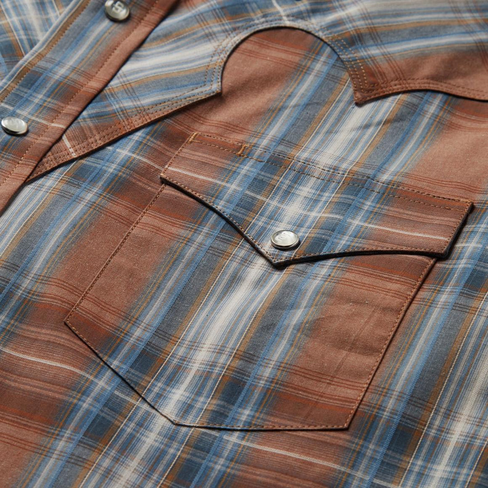 Rustic Plaid Western Shirt Brown | Men Stetson Classic Cut