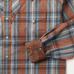 Rustic Plaid Western Shirt Brown | Men Stetson Classic Cut