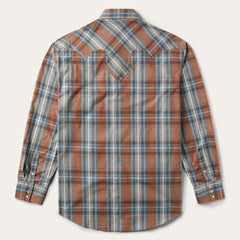 Rustic Plaid Western Shirt Brown | Men Stetson Western Shirts