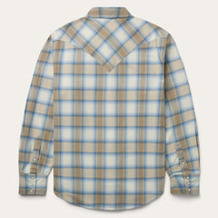 Sand Plaid Dobby Western Shirt Brown | Men Stetson Western Shirts
