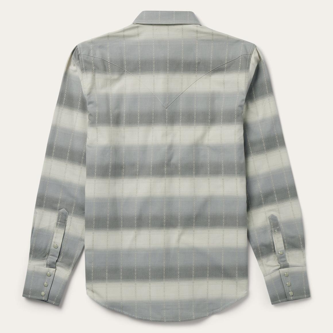 Serape Dobby Twill Western Shirt Brown | Men Stetson Western Shirts