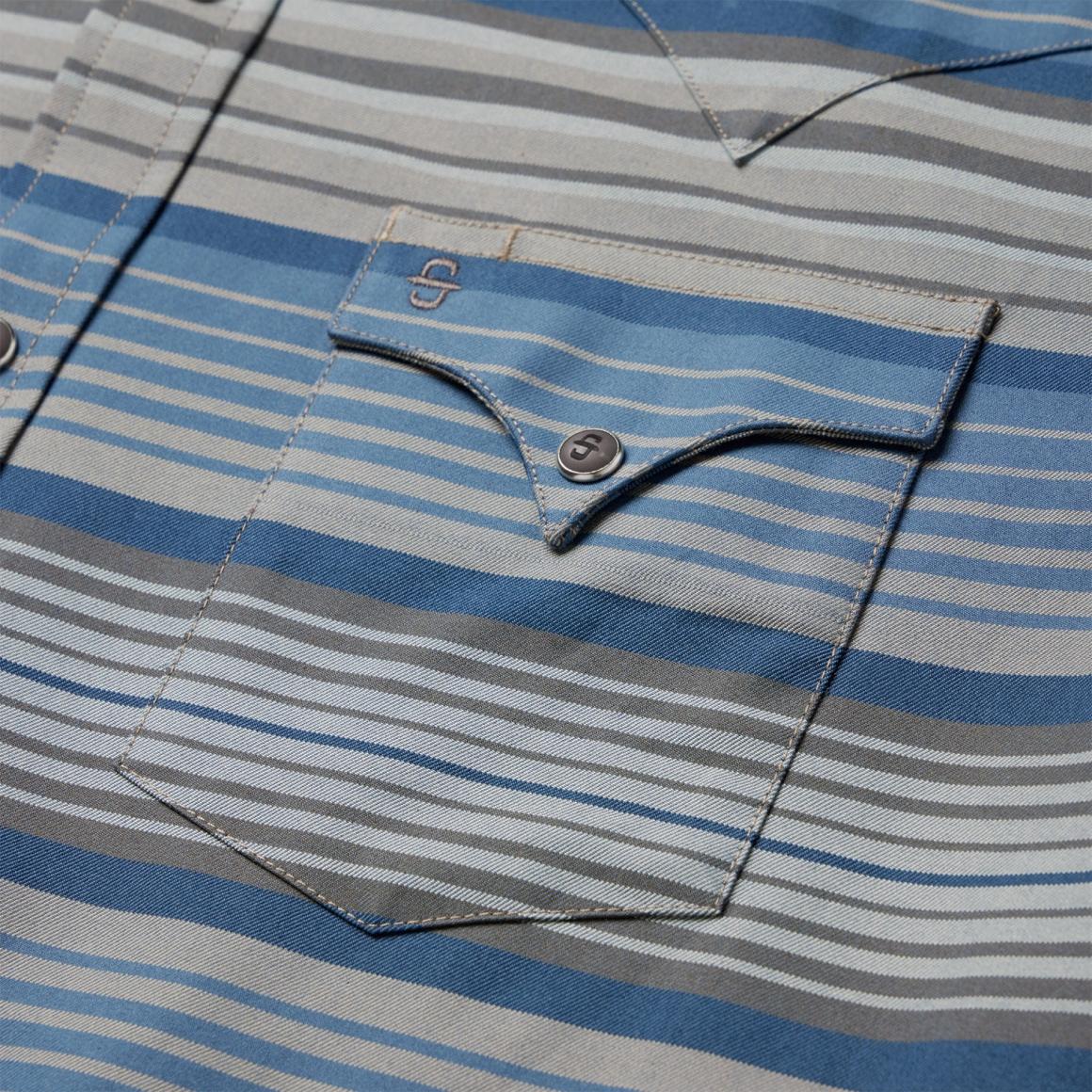 Serape Stripe Western Shirt Blue | Men Stetson Modern Cut