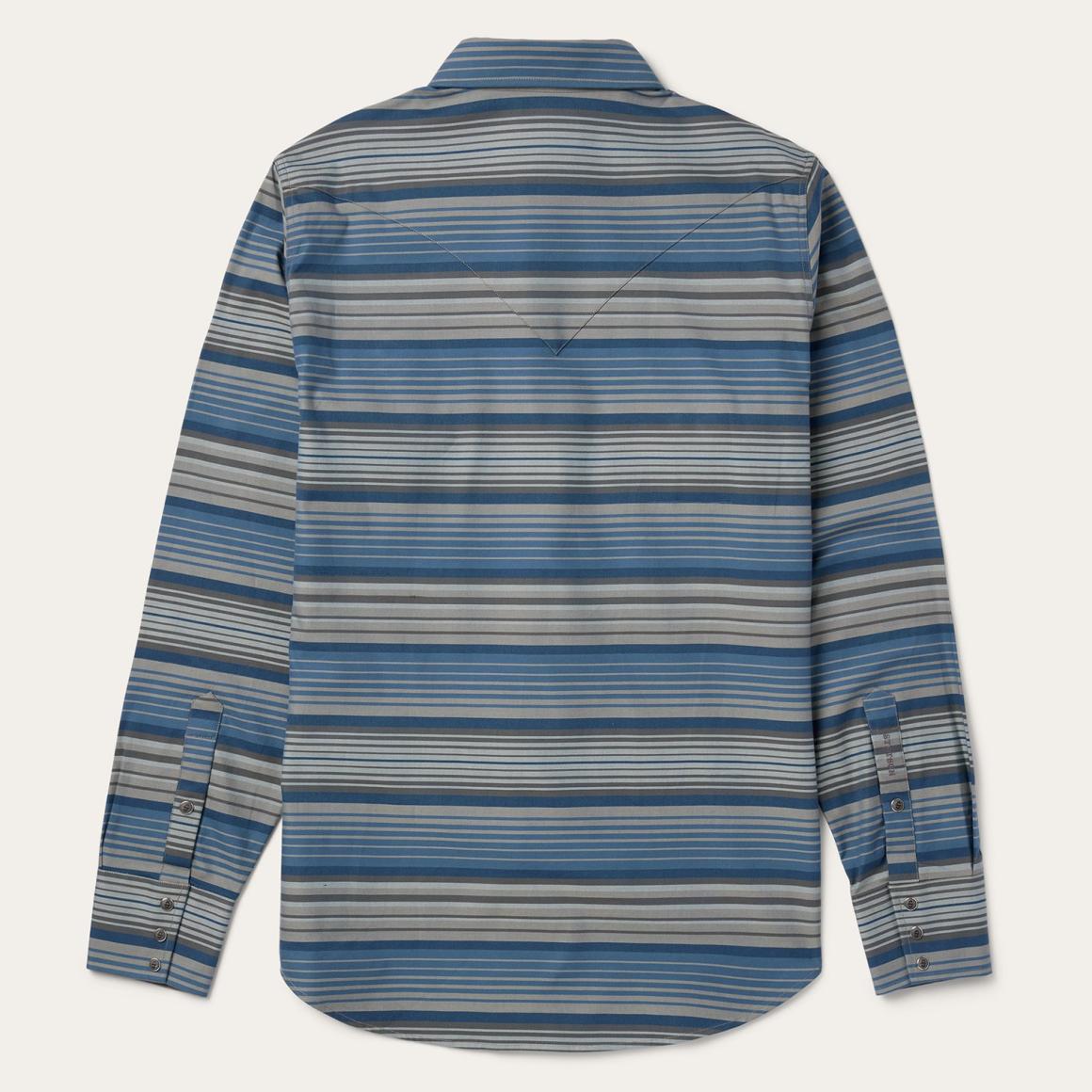 Serape Stripe Western Shirt Blue | Men Stetson Western Shirts