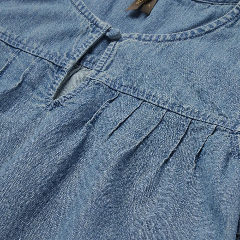 Short-Sleeved Denim Blouse Blue | Women Stetson Blouses