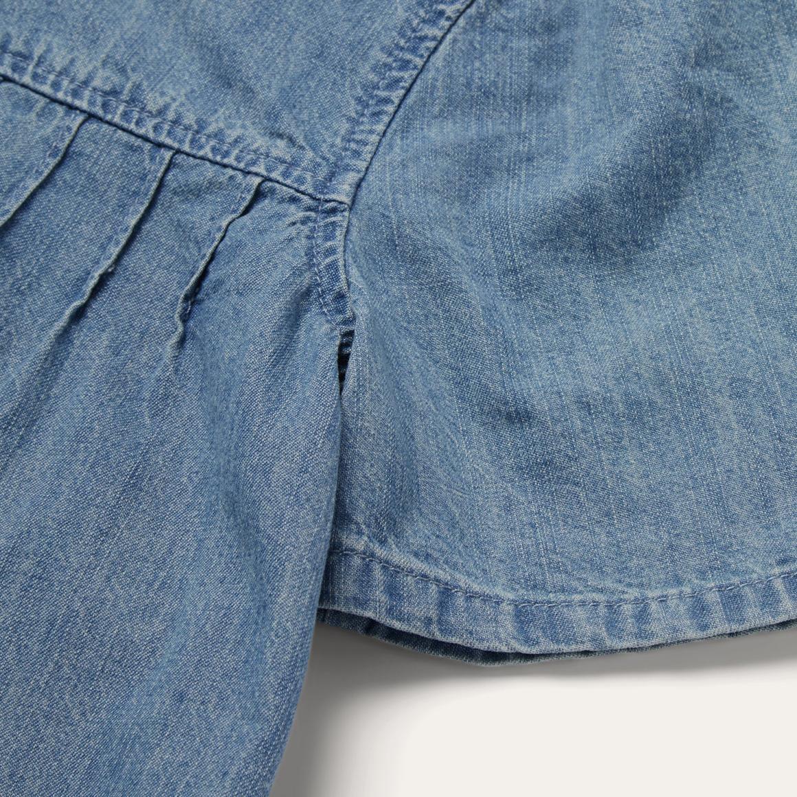 Short-Sleeved Denim Blouse Blue | Women Stetson Blouses