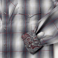 Smoke Ombre Western Shirt Grey | Men Stetson Classic Cut