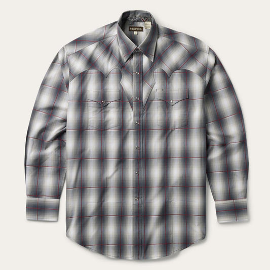 Smoke Ombre Western Shirt Grey | Men Stetson Western Shirts