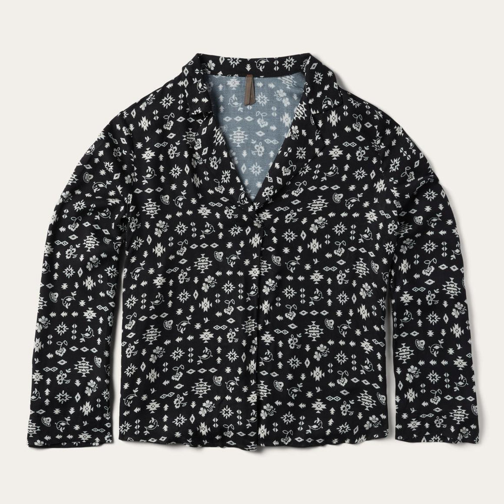 Southwestern Ditzy Print Blouse Black | Women Stetson Blouses