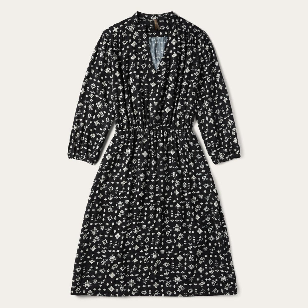 Southwestern Ditzy Print Dress Black | Women Stetson Midi