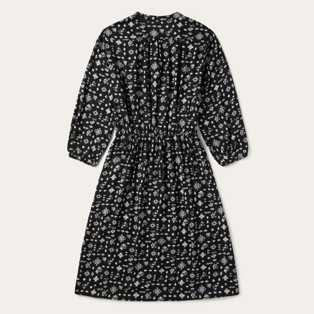 Southwestern Ditzy Print Dress Black | Women Stetson Midi