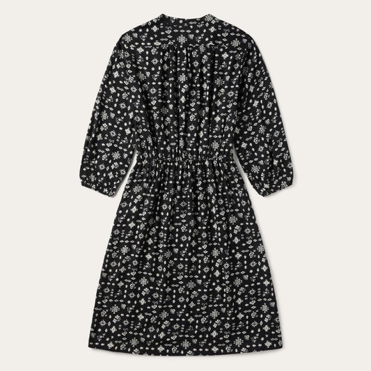 Southwestern Ditzy Print Dress Black | Women Stetson Midi
