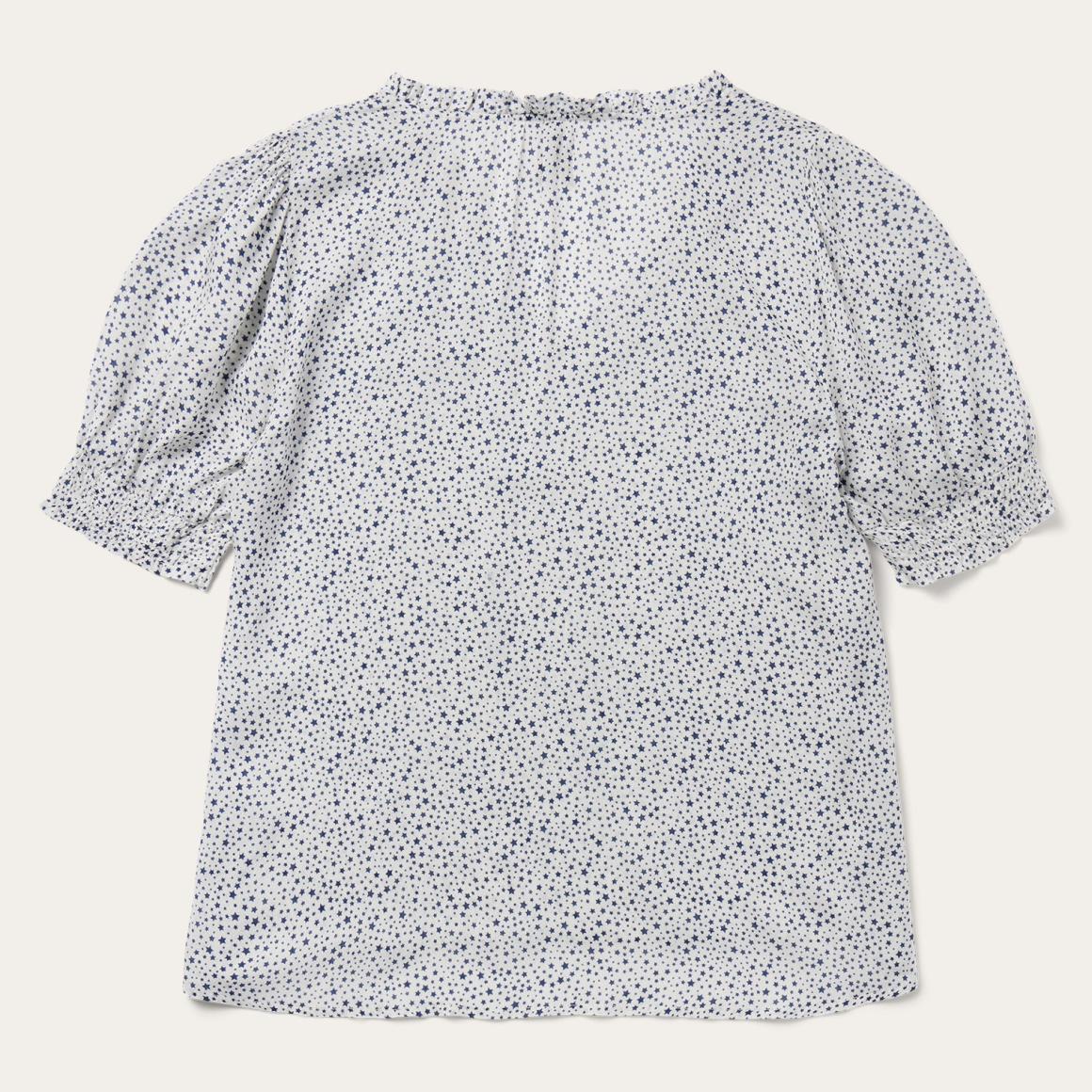 Stars Print Peasant Blouse White | Women Stetson Blouses