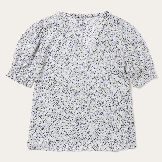 Stars Print Peasant Blouse White | Women Stetson Blouses