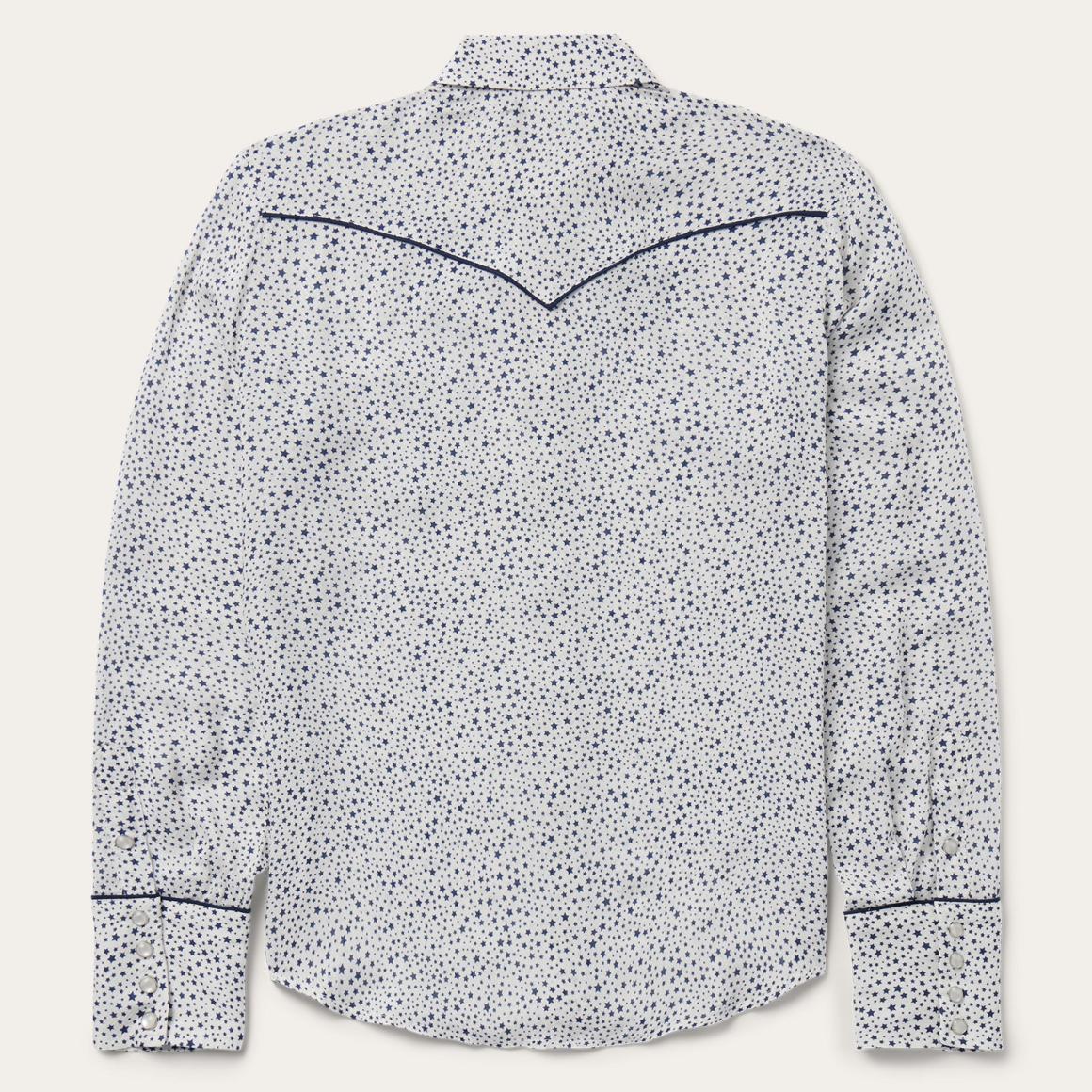 Stars Print Western Shirt White | Women Stetson Western Shirts