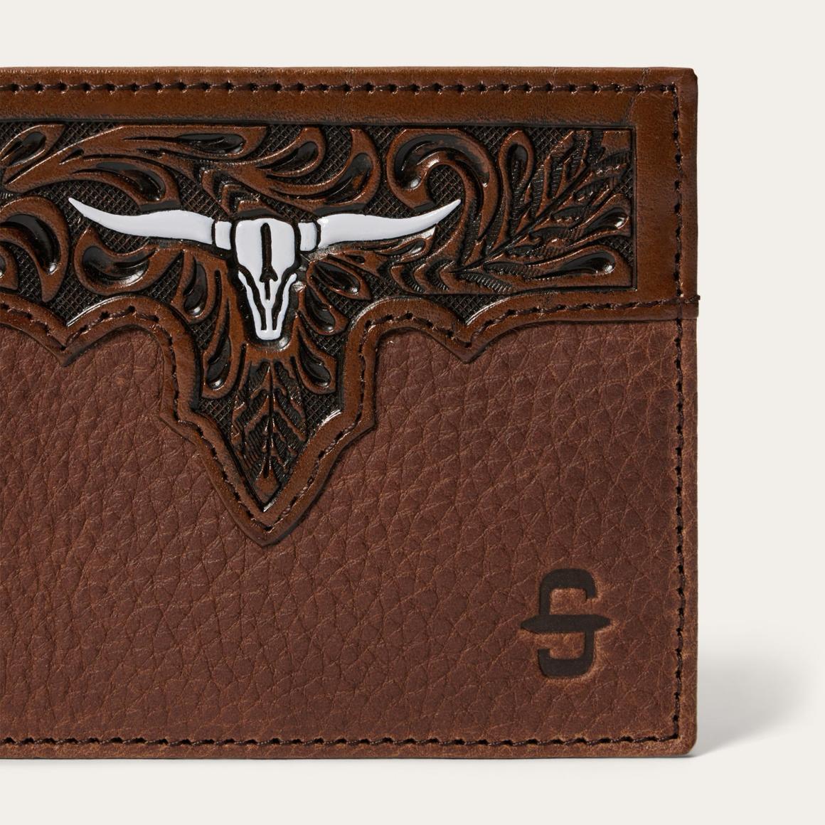 Steer Head Bi-Fold Wallet Brown | Men Stetson Wallets