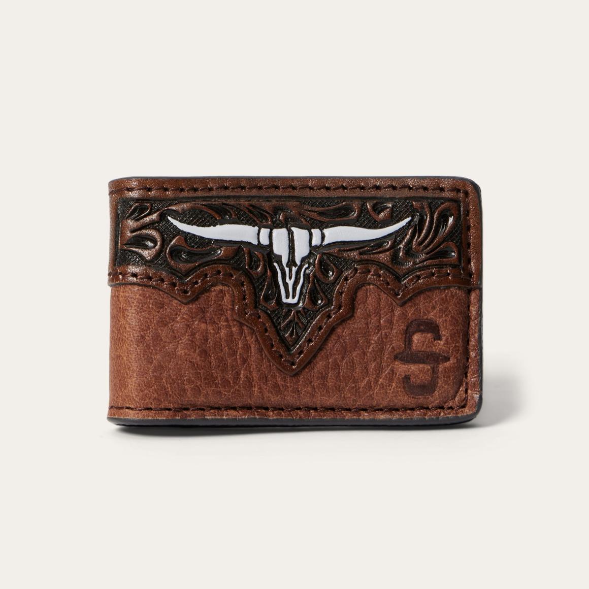 Steer Head Money Clip Brown | Men Stetson Wallets