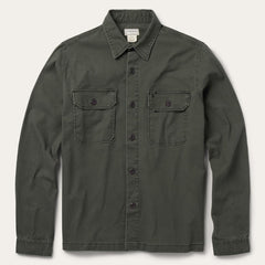 Stretch Canvas Jac-Shirt Green | Men Stetson Jackets