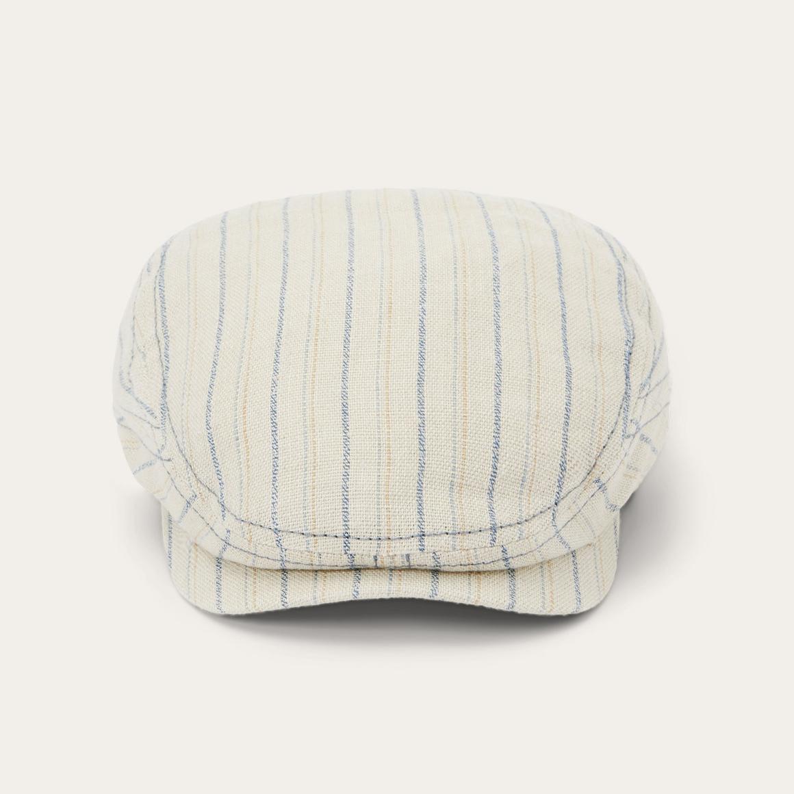 Striped Linen Driver Cap Off White With Stripes | Men/Women Stetson Caps &amp; Truckers