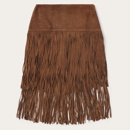 Suede Fringed Skirt Brown | Women Stetson Skirts &amp; Shorts