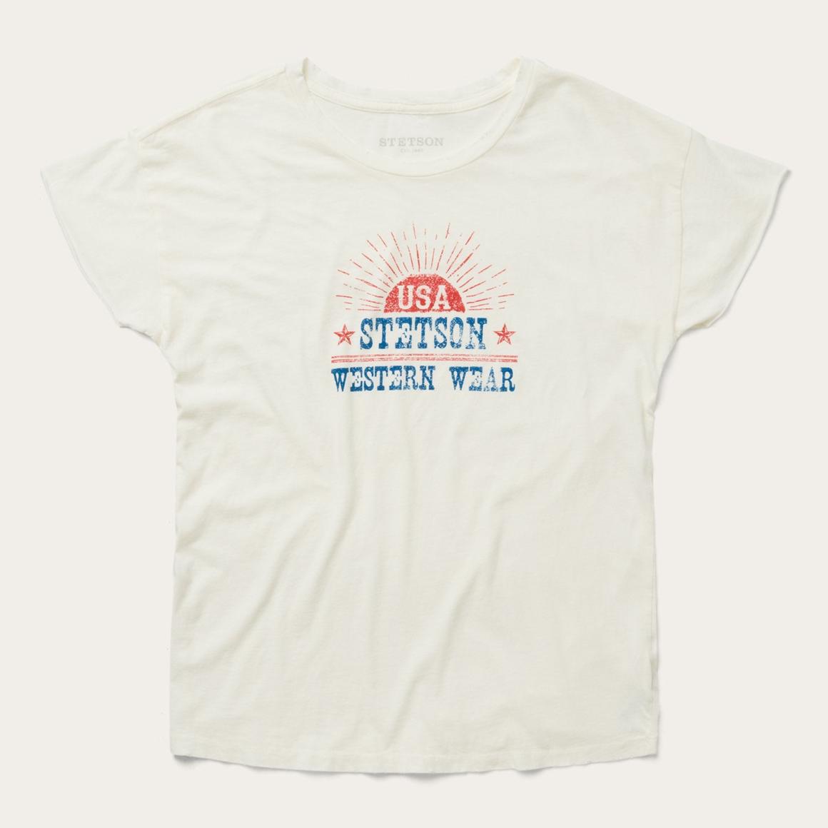 Sunrise Graphic Tee White | Women Stetson Tees