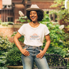 Sunrise Graphic Tee White | Women Stetson Tees