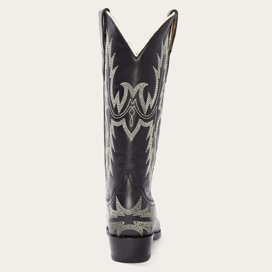 Tina Black &amp; White Flame Embroidered Cowboy Boot Black | Women Stetson Western