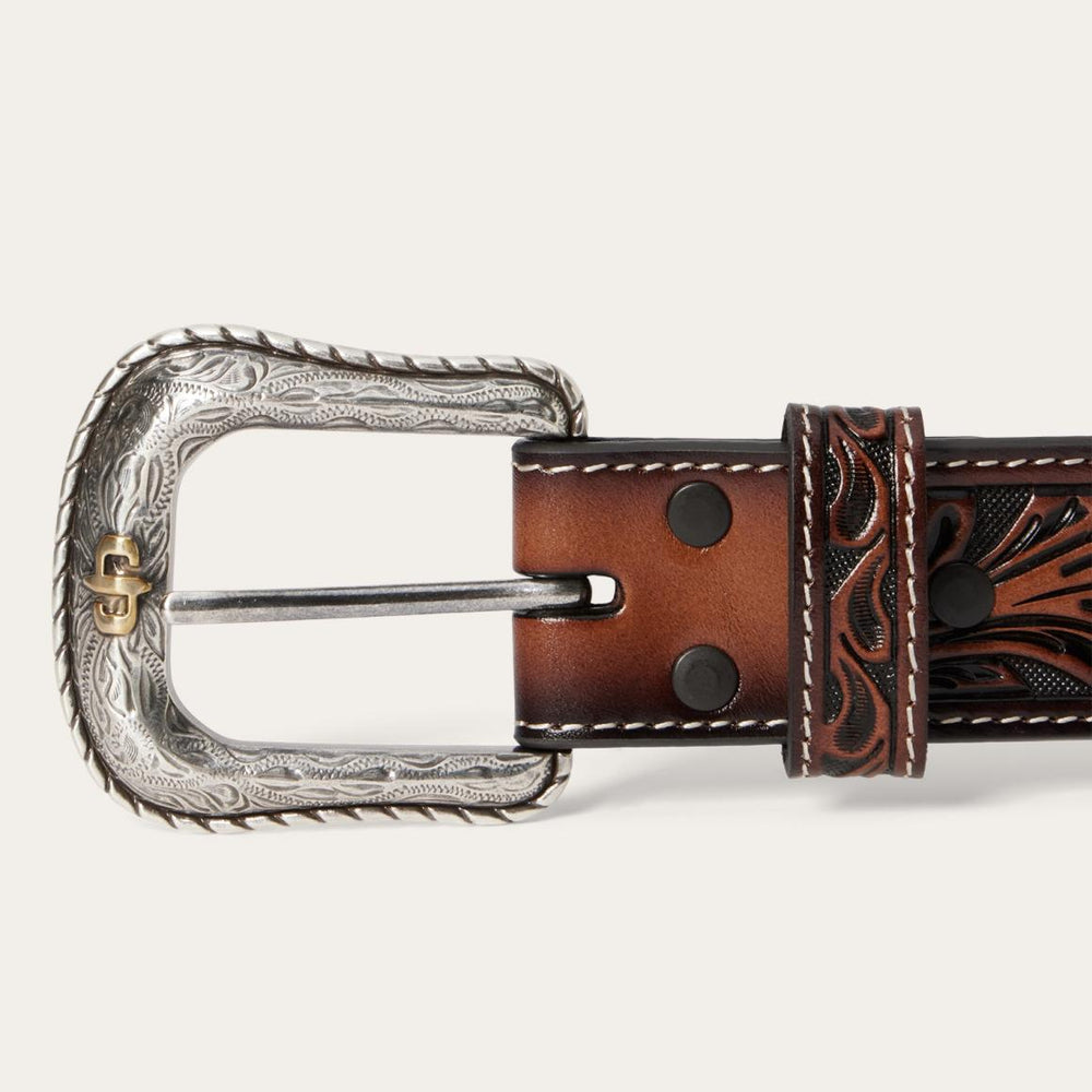 Tooled Belt Dark Brown | Men Stetson Belts