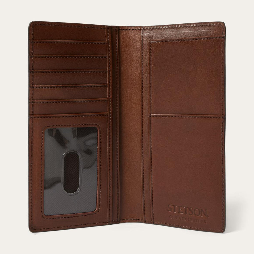 Tooled Checkbook Brown | Men Stetson Wallets