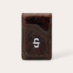 Tooled Embossed Croco Money Clip Brown | Men Stetson Wallets