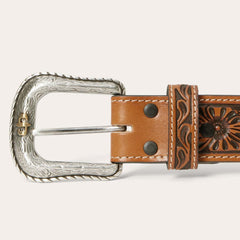 Tooled Tab Belt Cognac | Men Stetson Belts