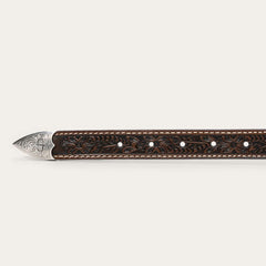 Tooled Tapered Belt Brown/sand | Men Stetson Belts