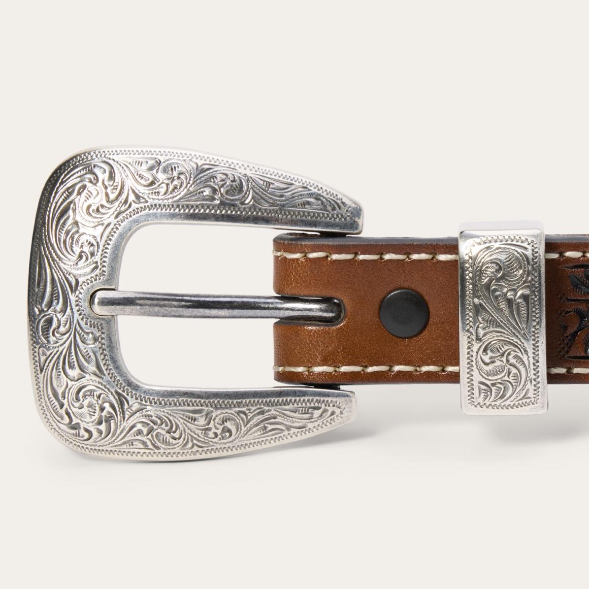 Tooled Tapered Belt Brown/sand | Men Stetson Belts