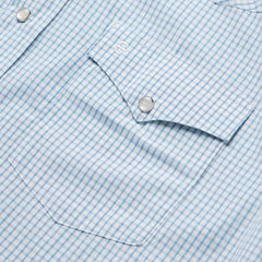 Two Stripe Check Western Shirt Blue | Men Stetson Western Shirts