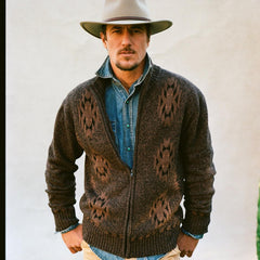 Vertical Aztec Cardigan Brown | Men Stetson Sweaters &amp; Hoodies
