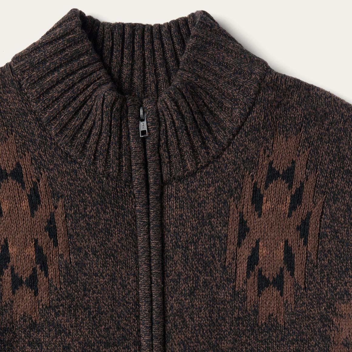 Vertical Aztec Cardigan Brown | Men Stetson Sweaters &amp; Hoodies