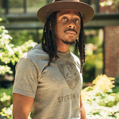 Vintage Eagle Graphic Tee Grey | Men Stetson Tees