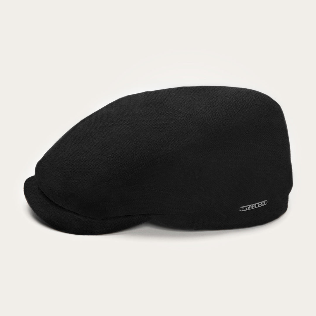 Virgin Wool &amp; Cashmere Driver Cap Black | Men/Women Stetson Caps &amp; Truckers