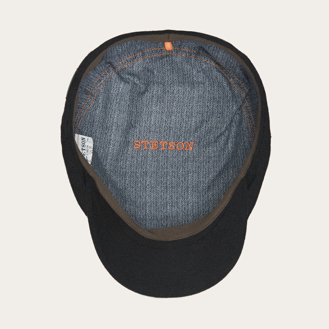Virgin Wool &amp; Cashmere Driver Cap Black | Men/Women Stetson Caps &amp; Truckers