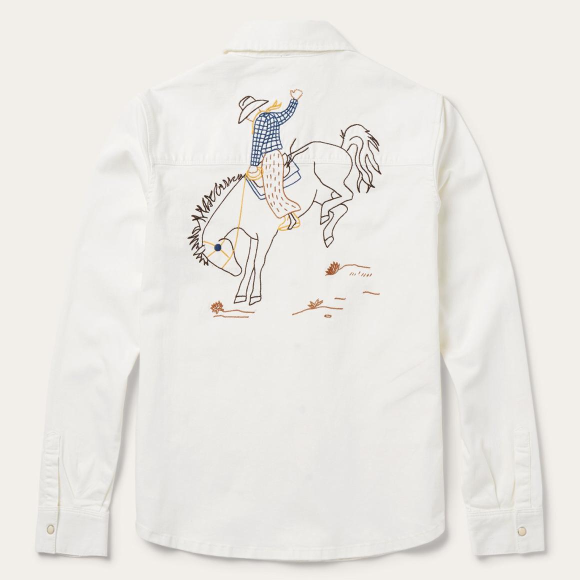 Western Embroidered Denim Shirt White | Women Stetson Western Shirts