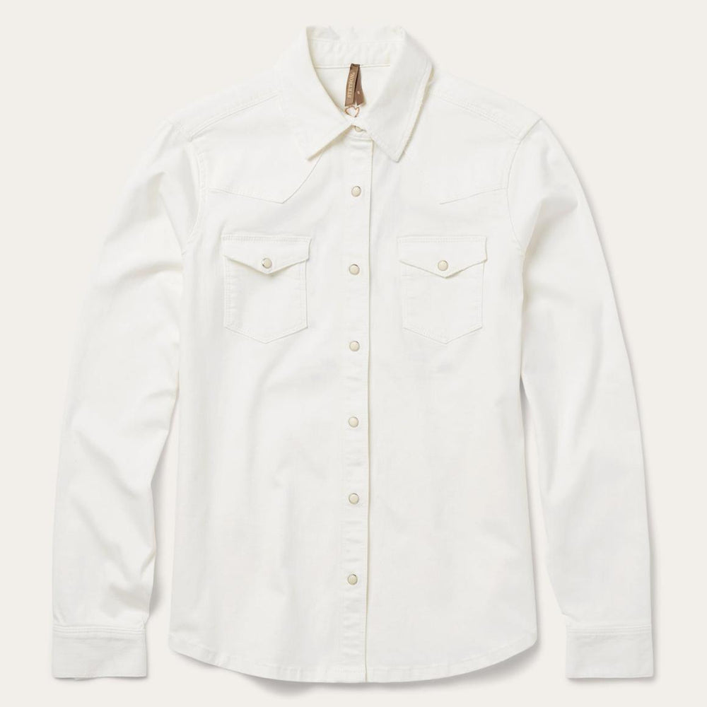 Western Embroidered Denim Shirt White | Women Stetson Western Shirts