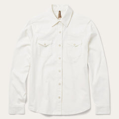 Western Embroidered Denim Shirt White | Women Stetson Western Shirts