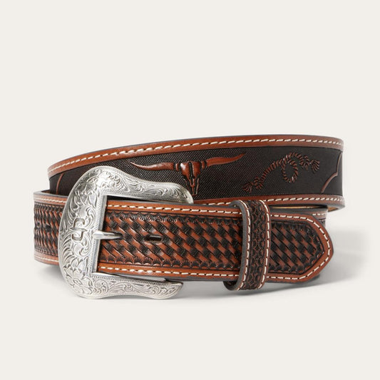 Western Icons Tooled Belt Cognac | Men Stetson Belts
