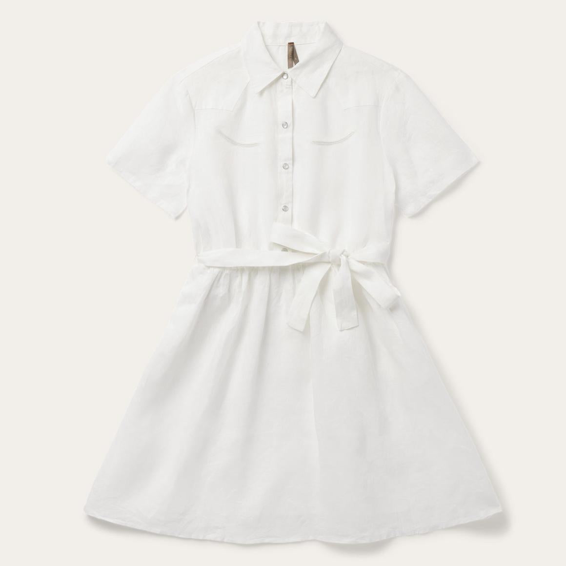 White Linen Shirt Dress White | Women Stetson Shirt Dresses