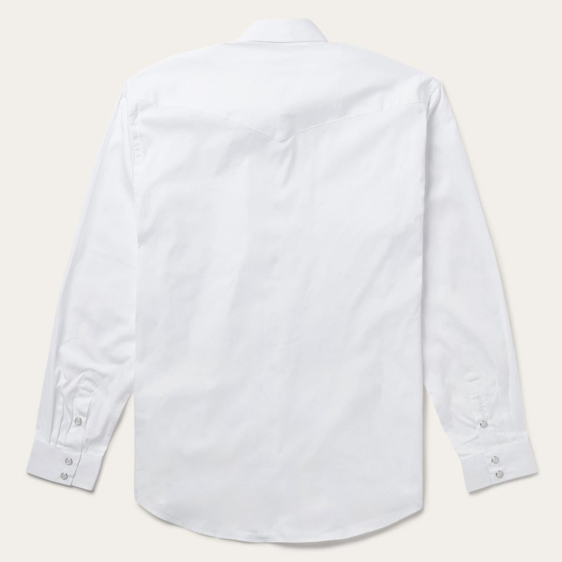 White Pinpoint Oxford Western Shirt White | Men Stetson Classic Cut