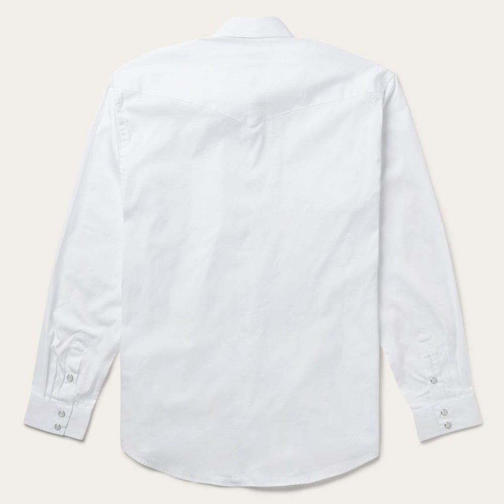 White Pinpoint Oxford Western Shirt White | Men Stetson Classic Cut