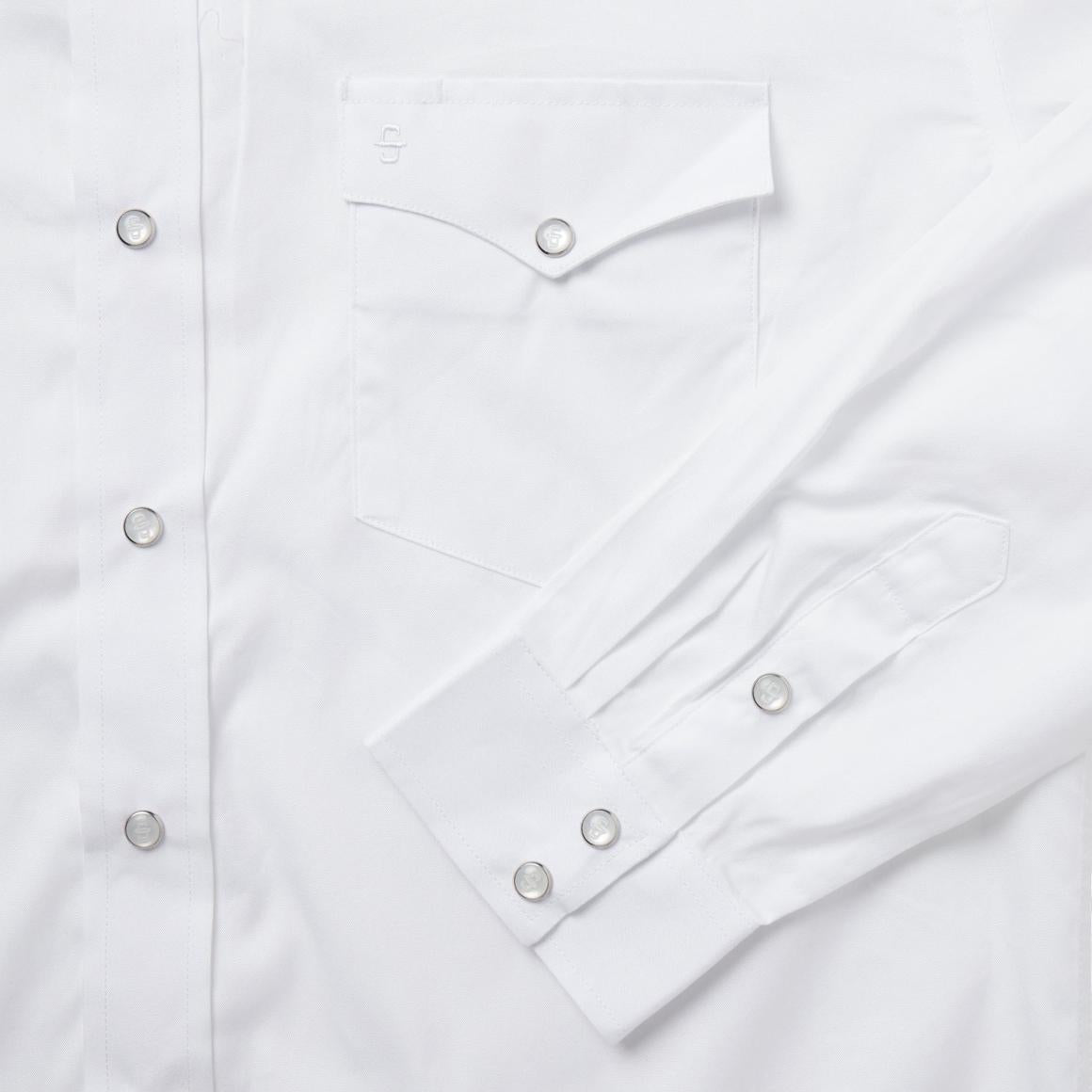 White Pinpoint Oxford Western Shirt White | Men Stetson Classic Cut